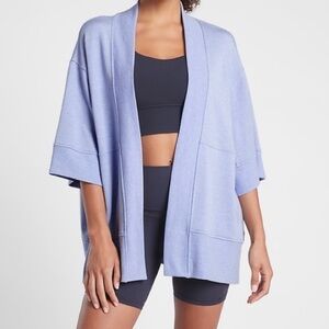 Athleta Lotus Wrap Cardigan in Blue Heather size S/M